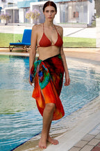 Roar Abstract Print Multicolor Sarong