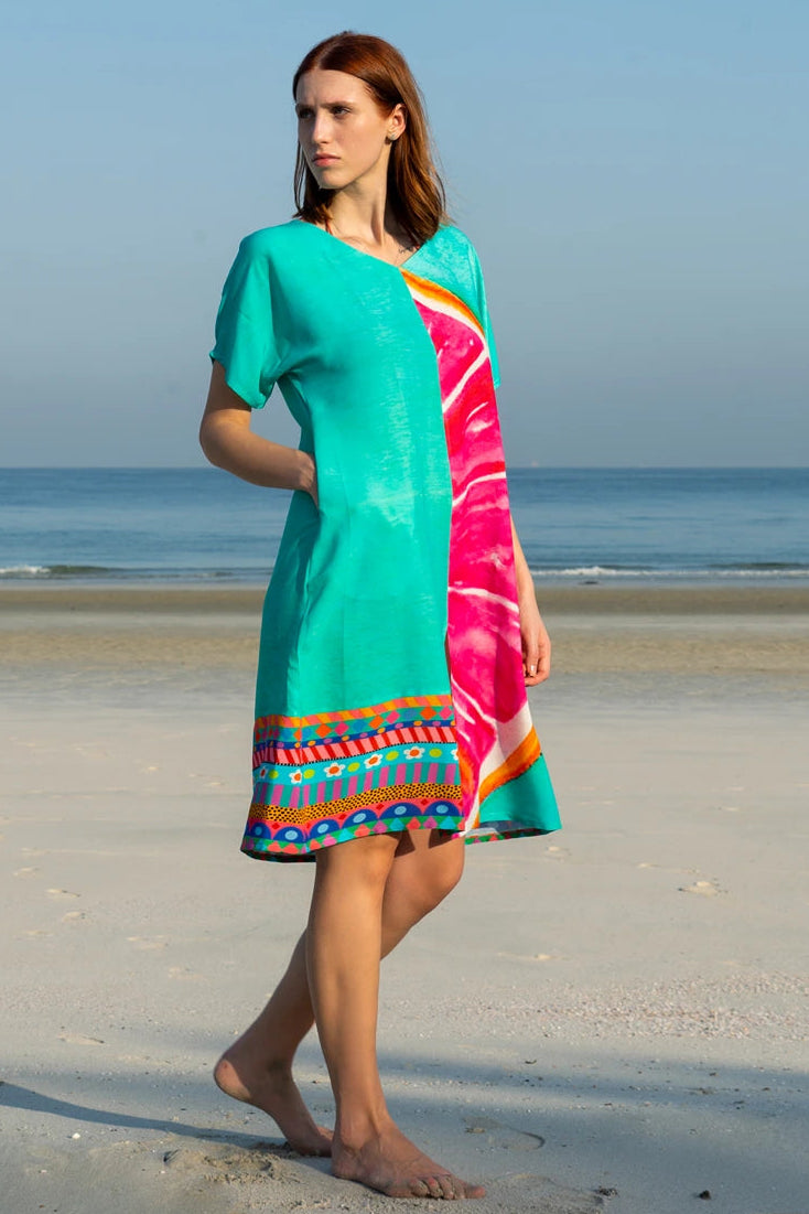 Cotton Candy Mid Length Kaftan Dress