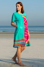 Cotton Candy Mid Length Kaftan Dress