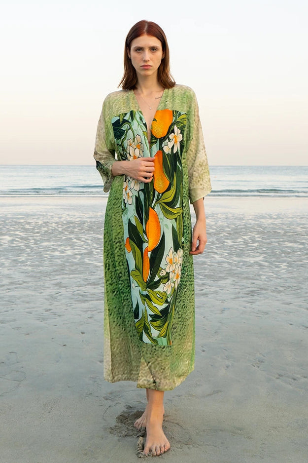 Fleur & Fruit Vintage Long Kimono
