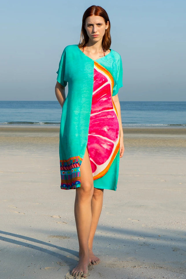 Cotton Candy Mid Length Kaftan Dress