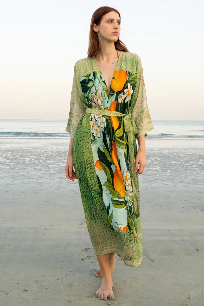 Fleur & Fruit Vintage Long Kimono