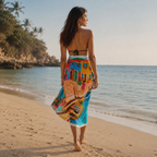 Mediterranean Picnic Resort Cotton Sarong - Multicolour