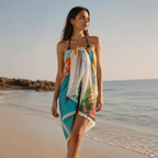 Mediterranean Picnic Resort Cotton Sarong - Multicolour