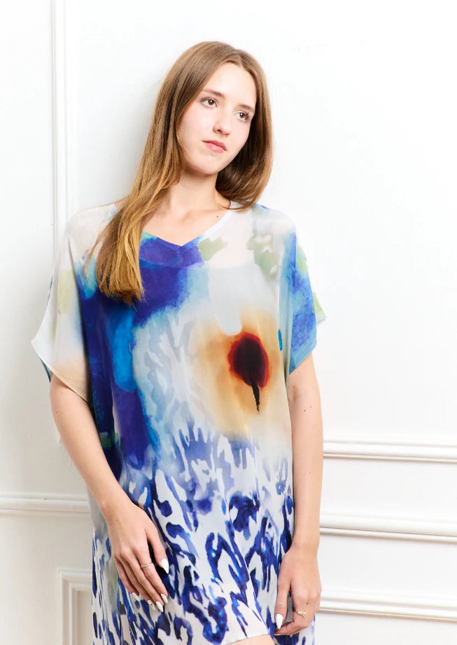 Ciel & Sand Long Kaftan With Side Slits