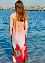 Coral Mirage Floral Spaghetti Strap Maxi Dress
