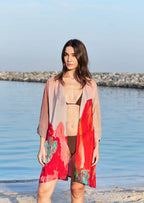 Coral Mirage Floral Short kimono