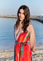 Coral Mirage Floral Short kimono