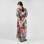 Celestial Tesserae Mosaic Print Long Kaftan Dress