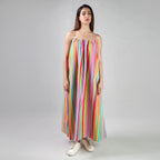 The Palette Colorful Stripes Maxi Dress -Multicolor