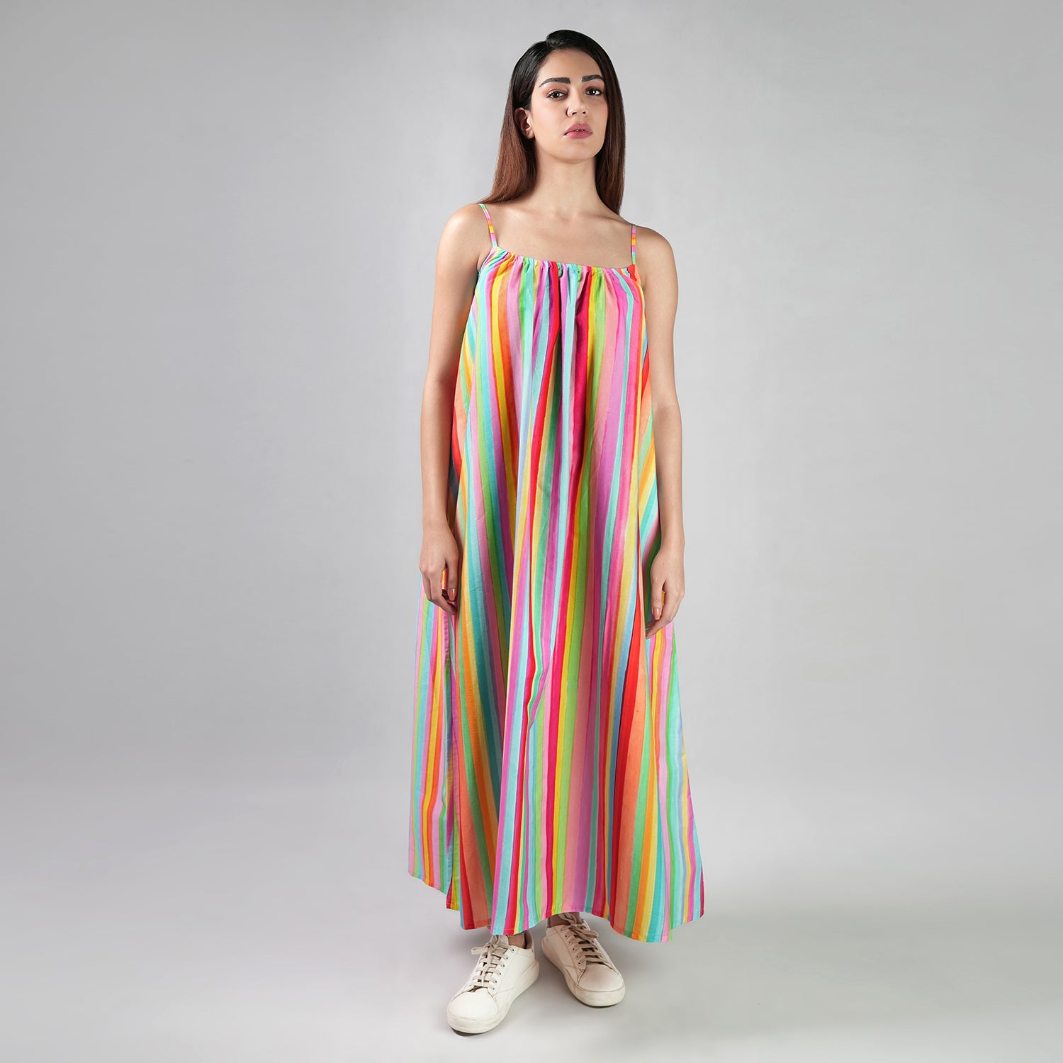 The Palette Colorful Stripes Maxi Dress -Multicolor