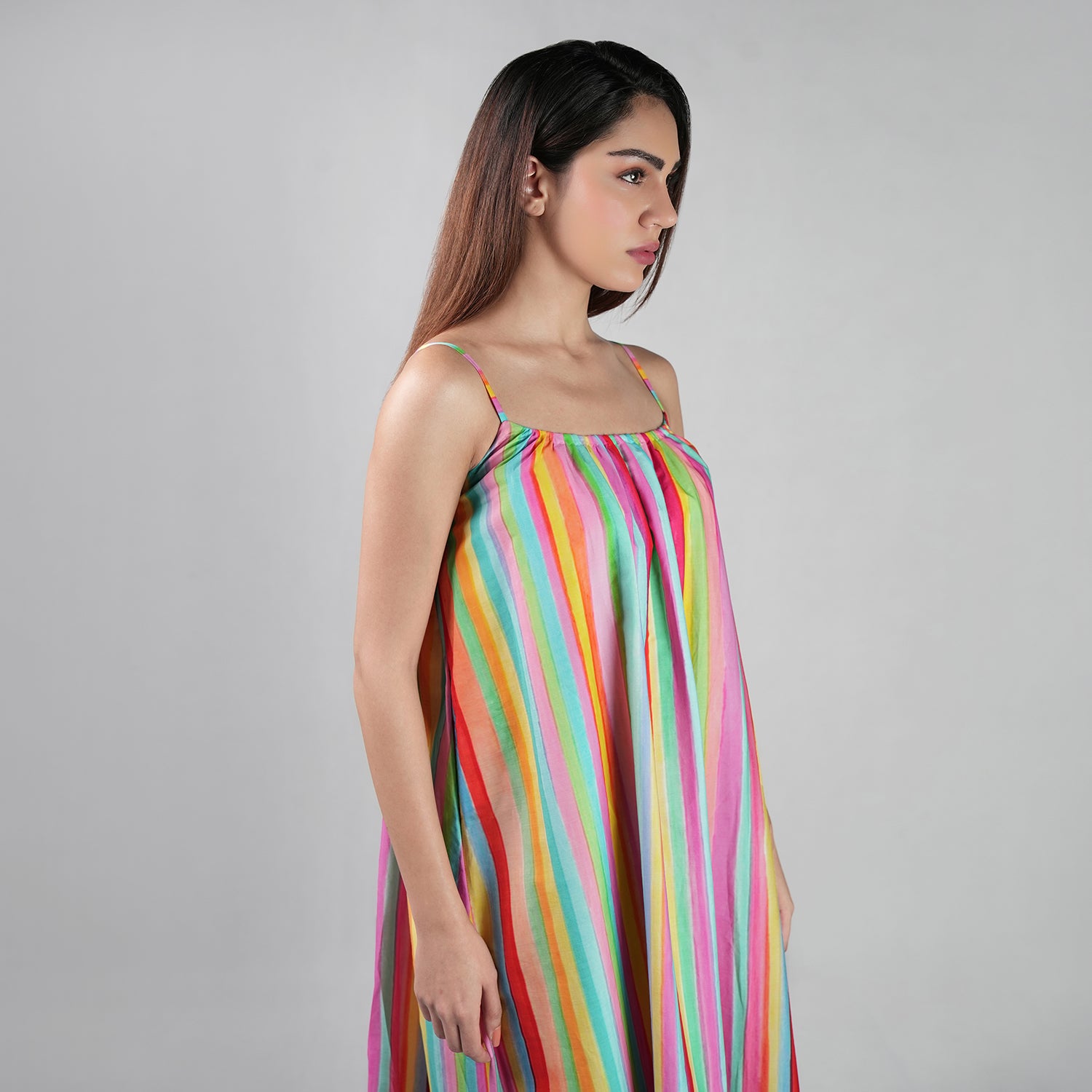 The Palette Colorful Stripes Maxi Dress -Multicolor