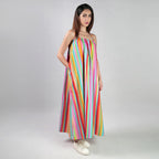 The Palette Colorful Stripes Maxi Dress -Multicolor
