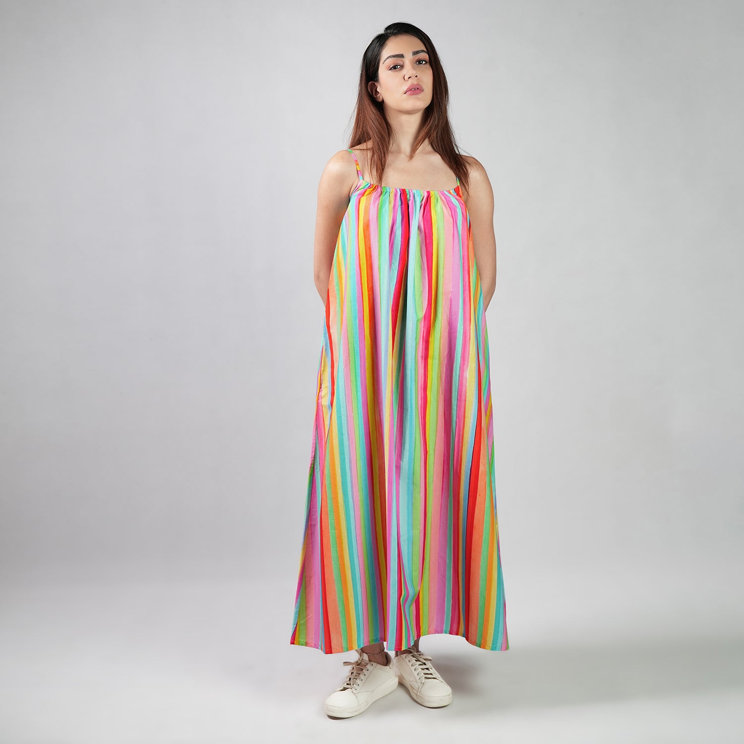 The Palette Colorful Stripes Maxi Dress -Multicolor