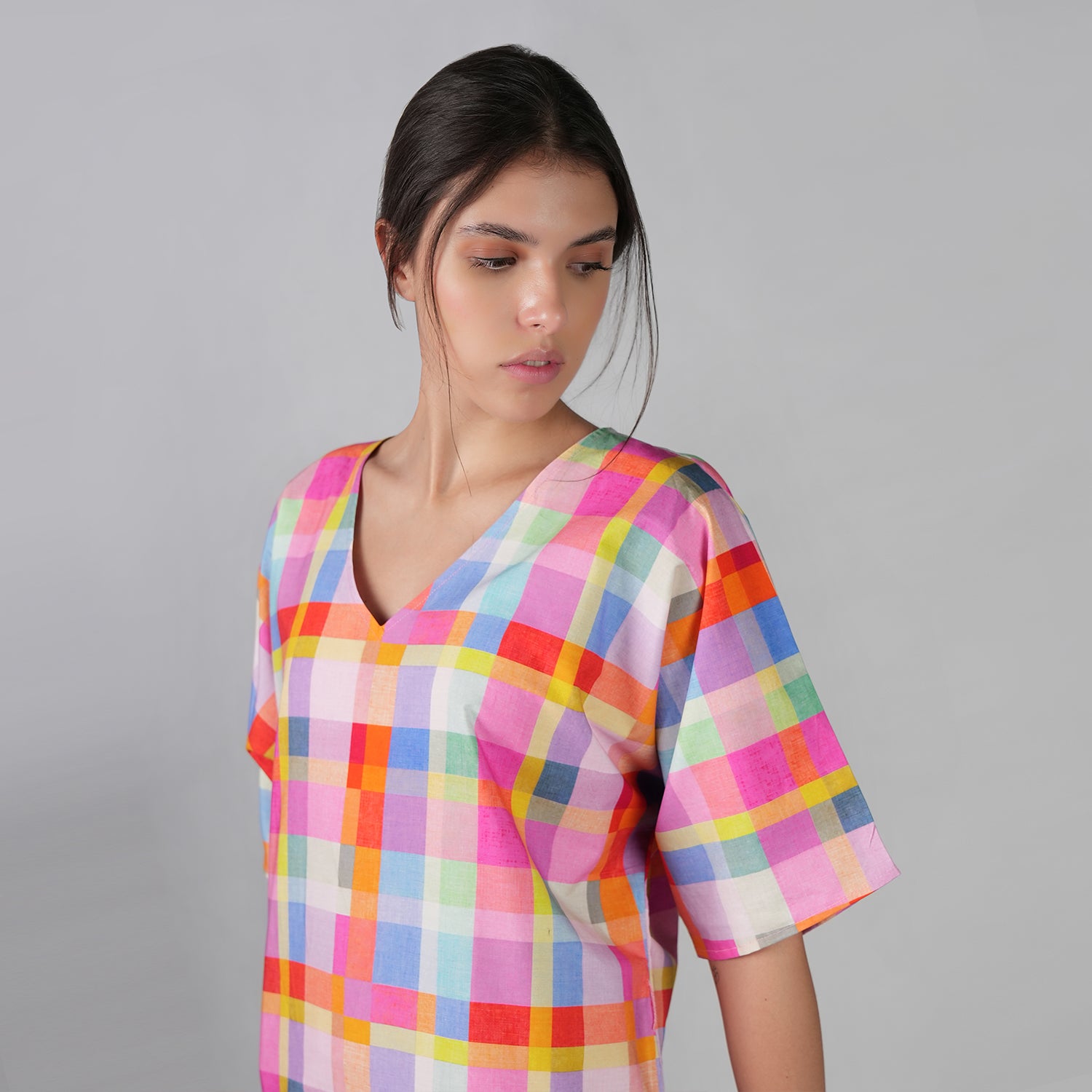 Palette Picnic Long Kaftan Dress With Side Slit