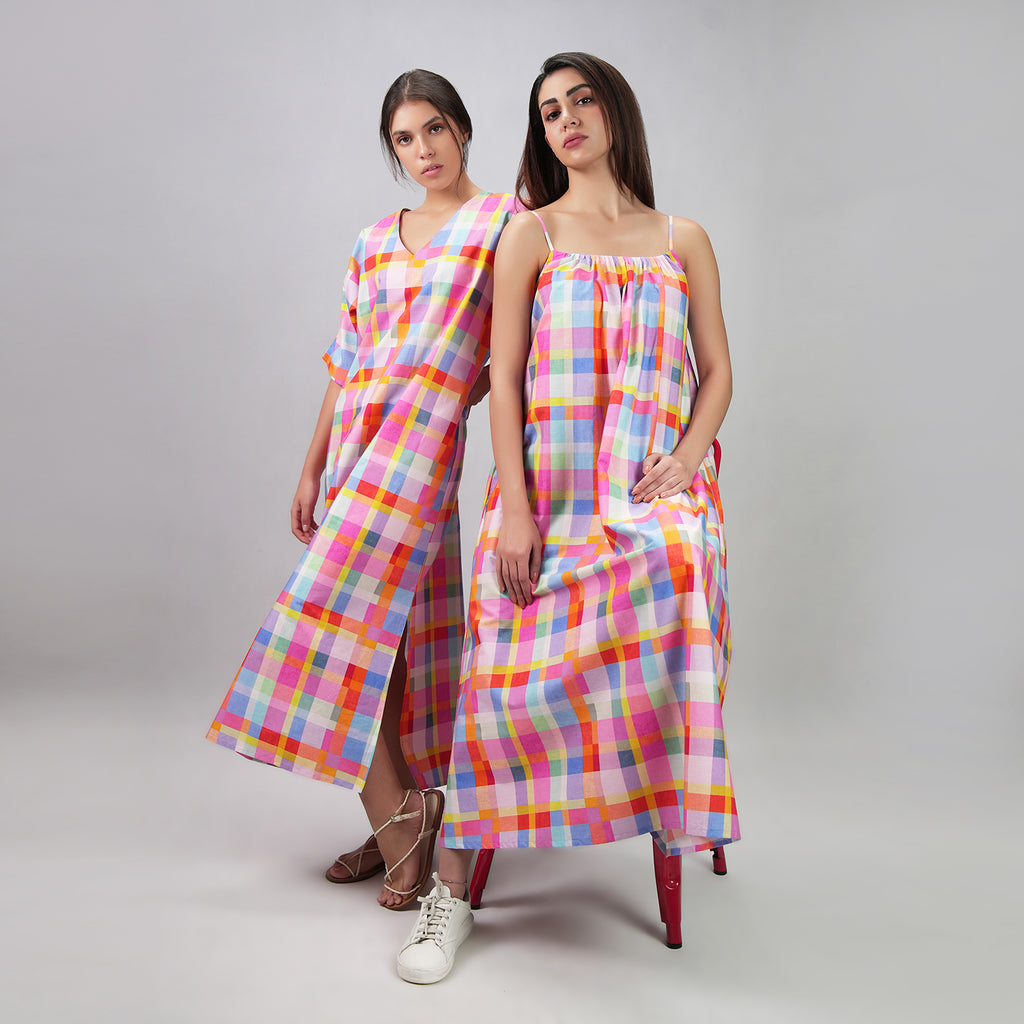The Palette Picnic Spaghetti Strap Maxi Dress - Multicolour