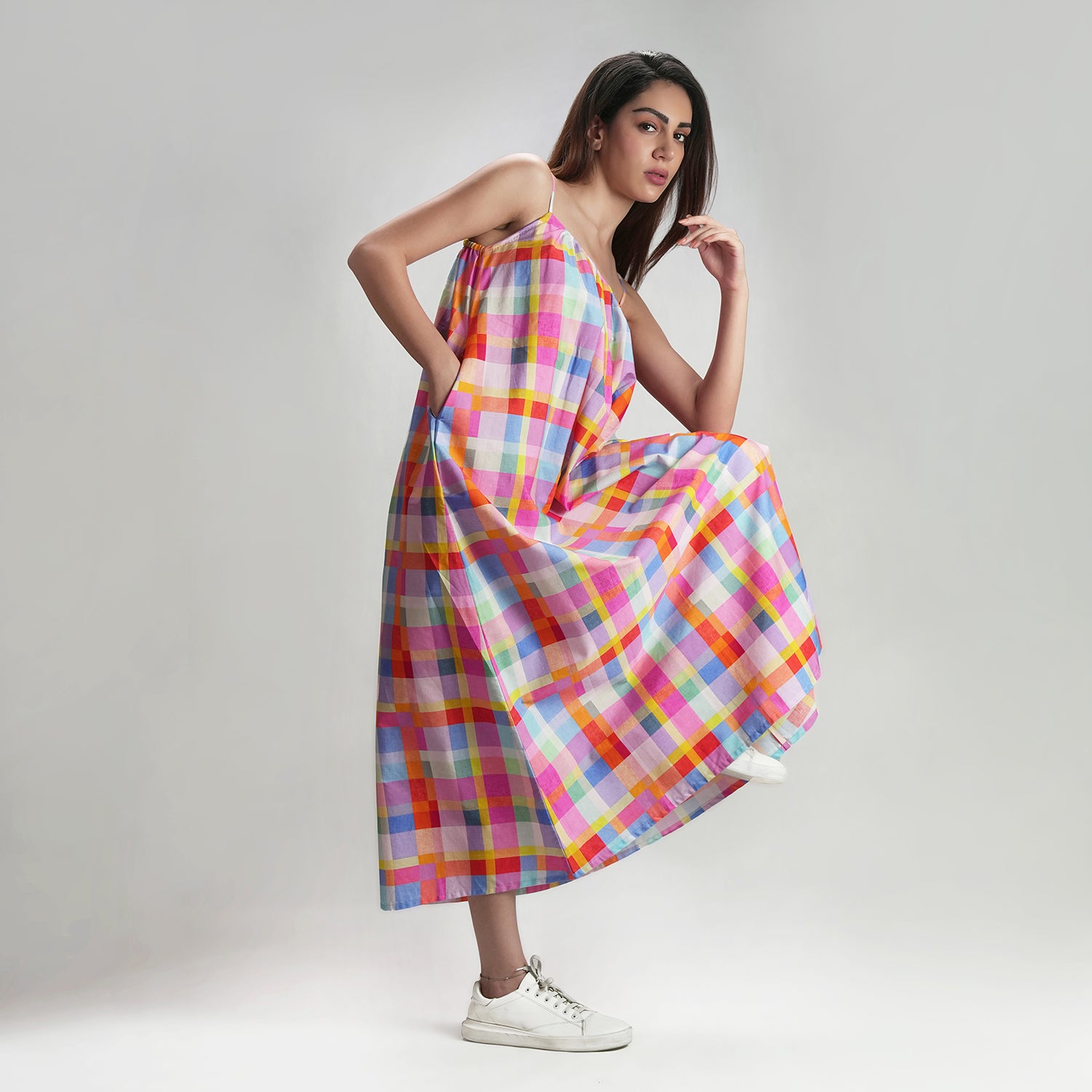 The Palette Picnic Spaghetti Strap Maxi Dress - Multicolour