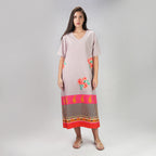 The Floral Archive Rose Print Long Kaftan Dress