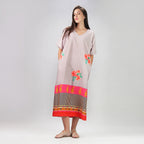 The Floral Archive Rose Print Long Kaftan Dress