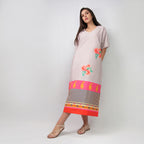 The Floral Archive Rose Print Long Kaftan Dress
