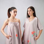 The Floral Archive Rose Print Long Kaftan Dress