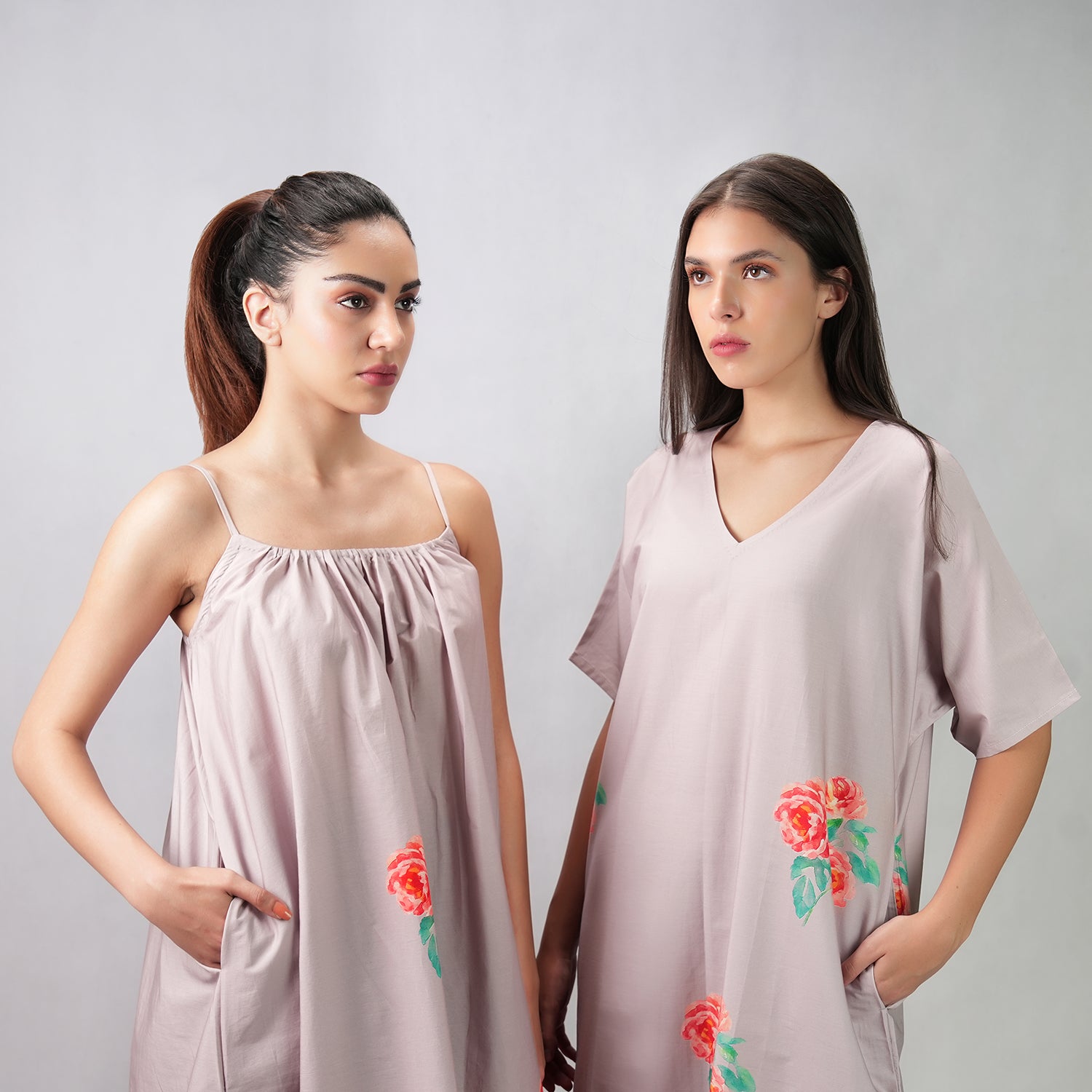 The Floral Archive Rose Print Spaghetti Strap Maxi Dress - Multicolor