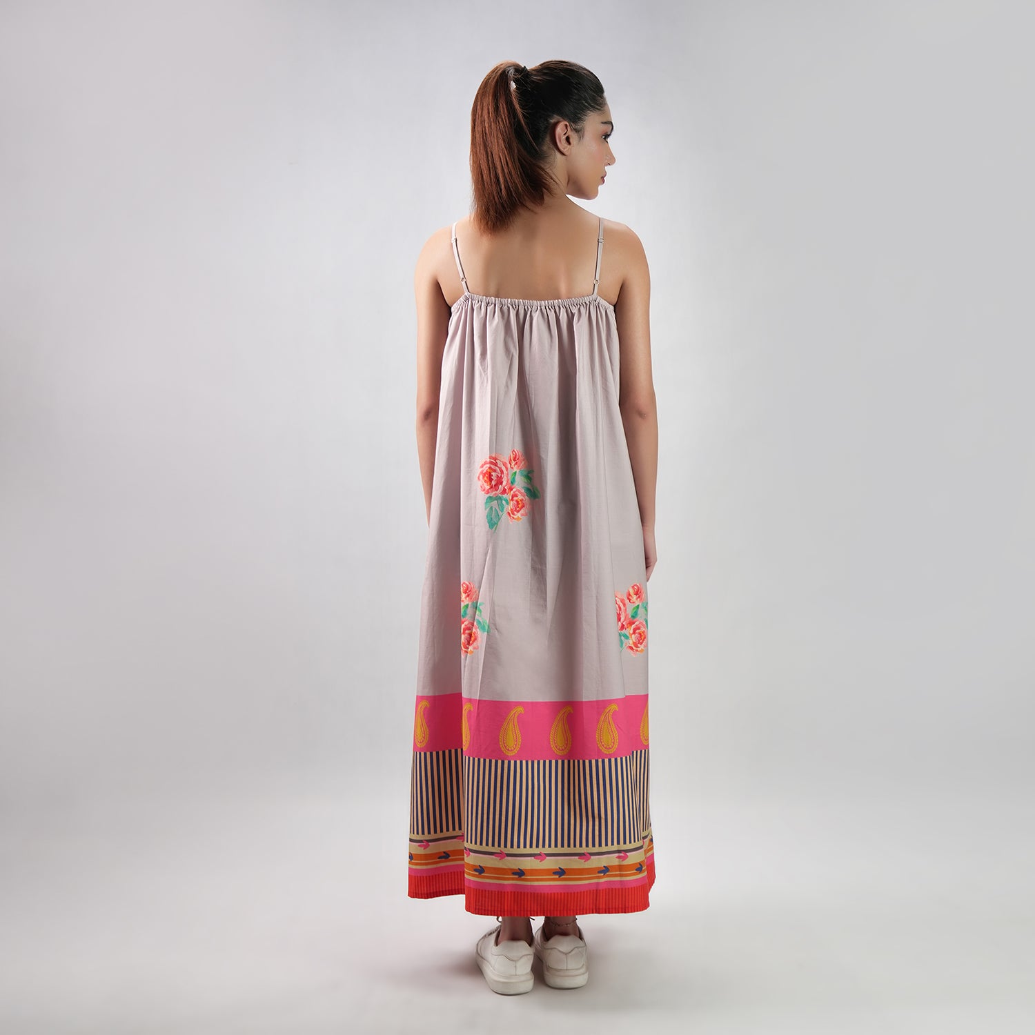 The Floral Archive Rose Print Spaghetti Strap Maxi Dress - Multicolor