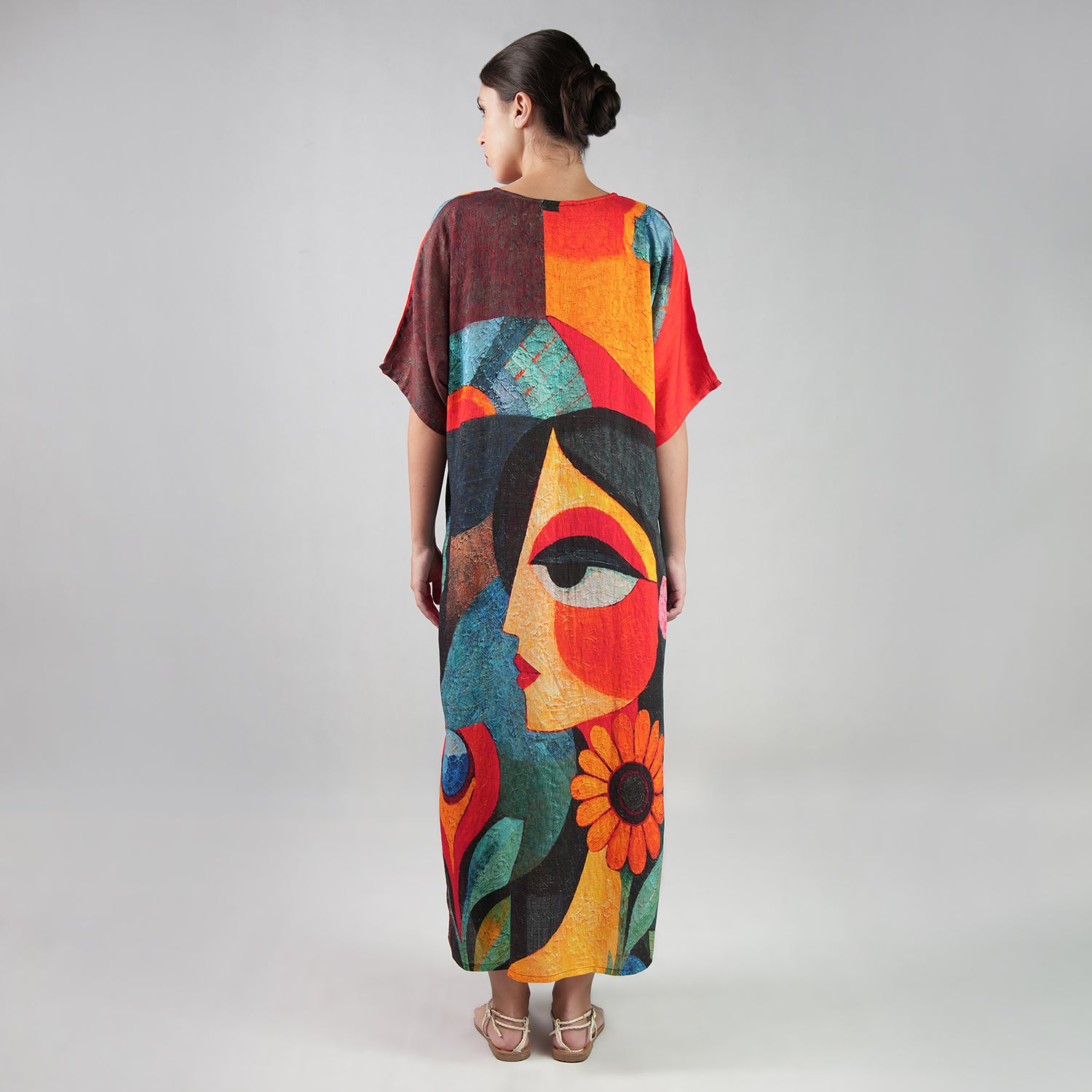 Muse Abstract Art Long Kaftan Dress