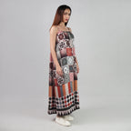 Celestial Tesserae Mosaic Print Spaghetti Strap Maxi Dress