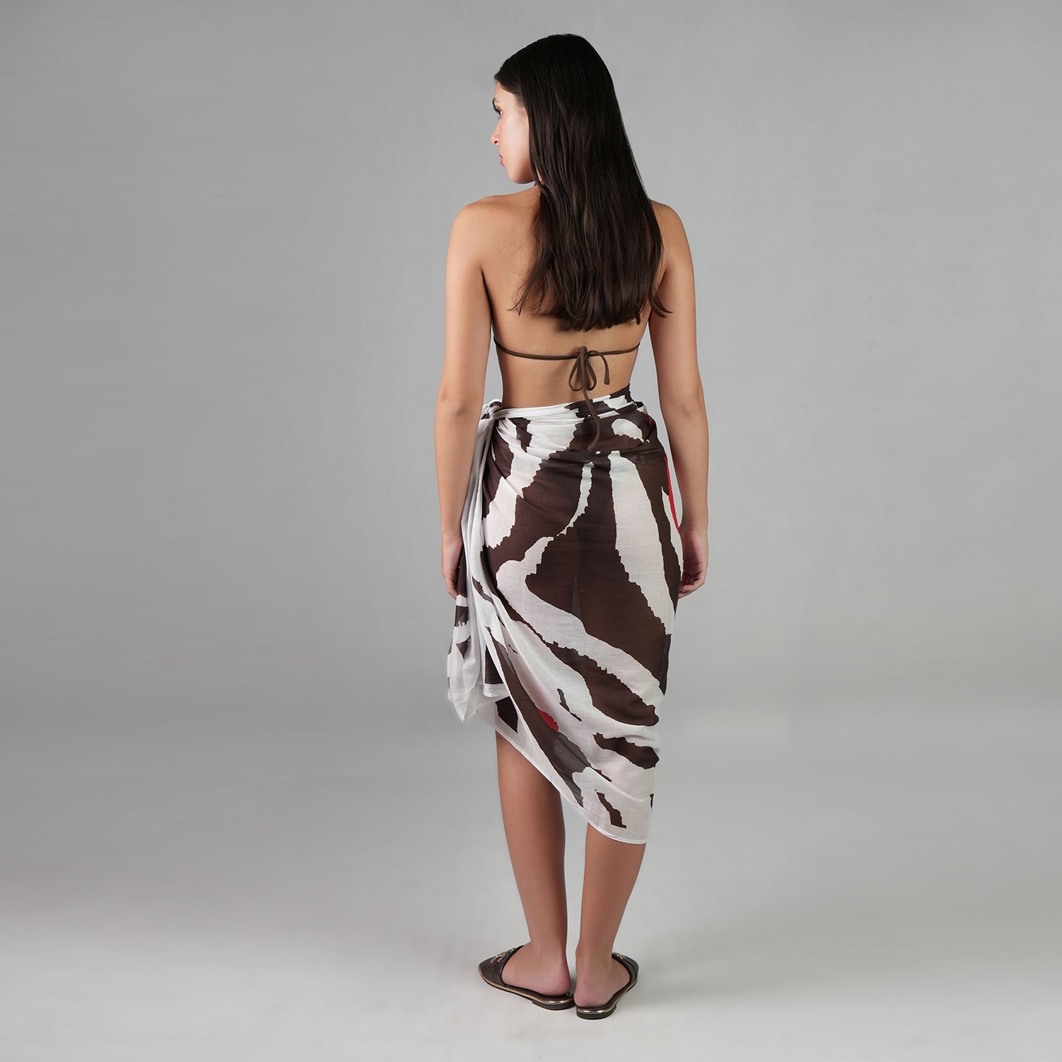 Into The Wild Zebra Animal Print Resort Cotton Sarong