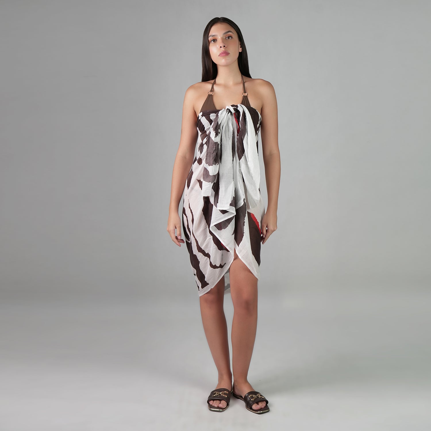 Into The Wild Zebra Animal Print Resort Cotton Sarong