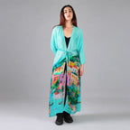 La Dolce Riviera Mediterranean Long Kimono Dress - Beach Cover Up