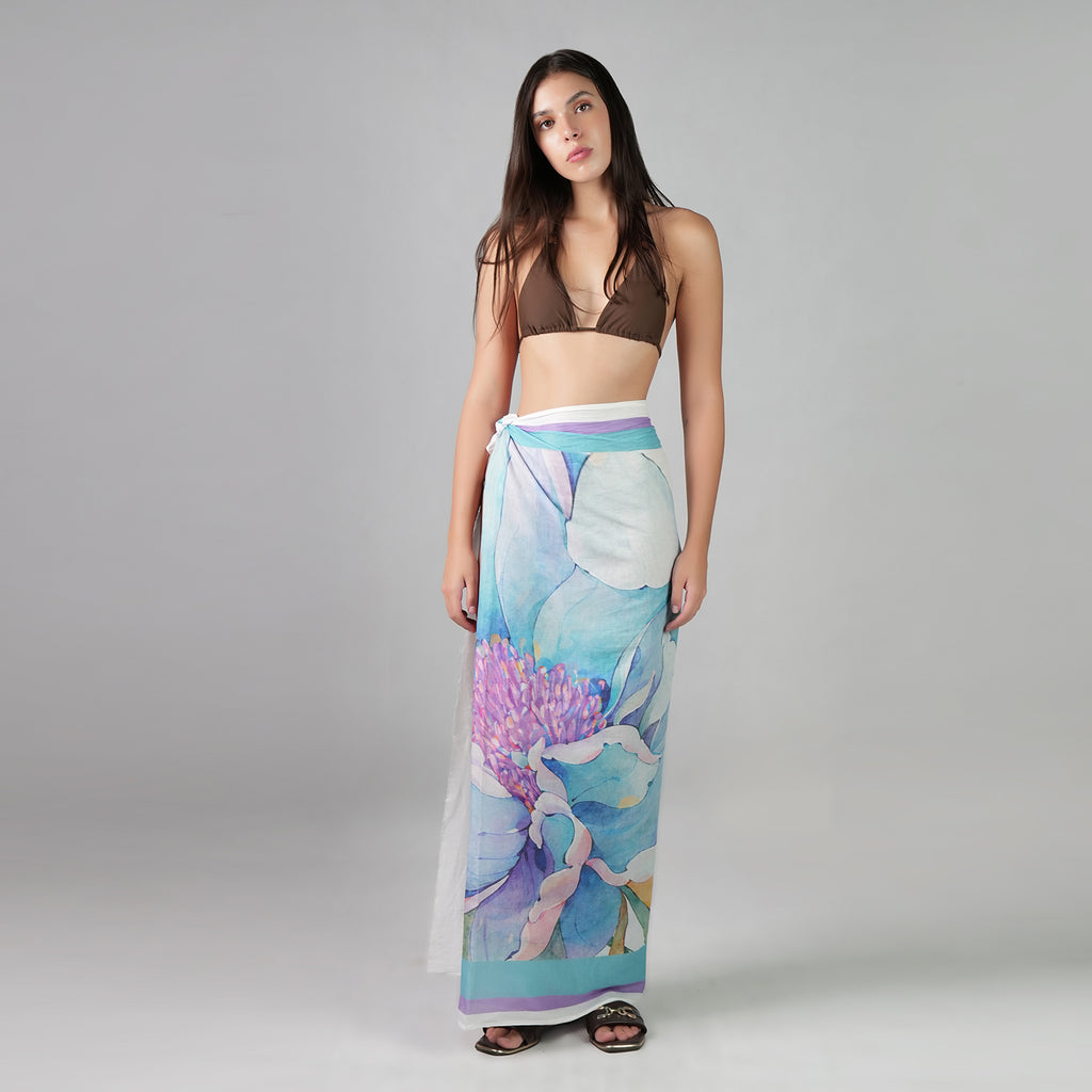 Fleur Botanical Print Resort Cotton Sarong