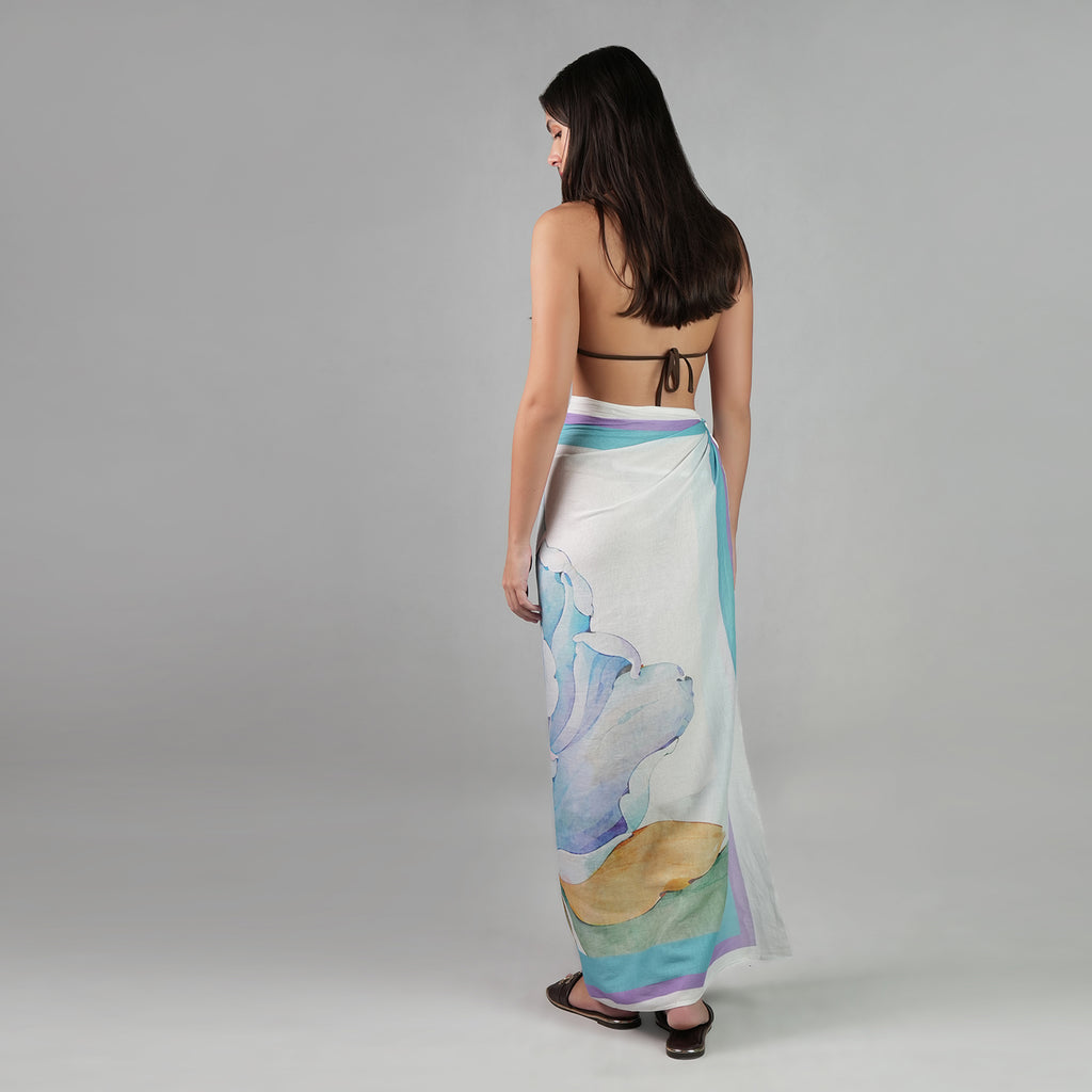 Fleur Botanical Print Resort Cotton Sarong