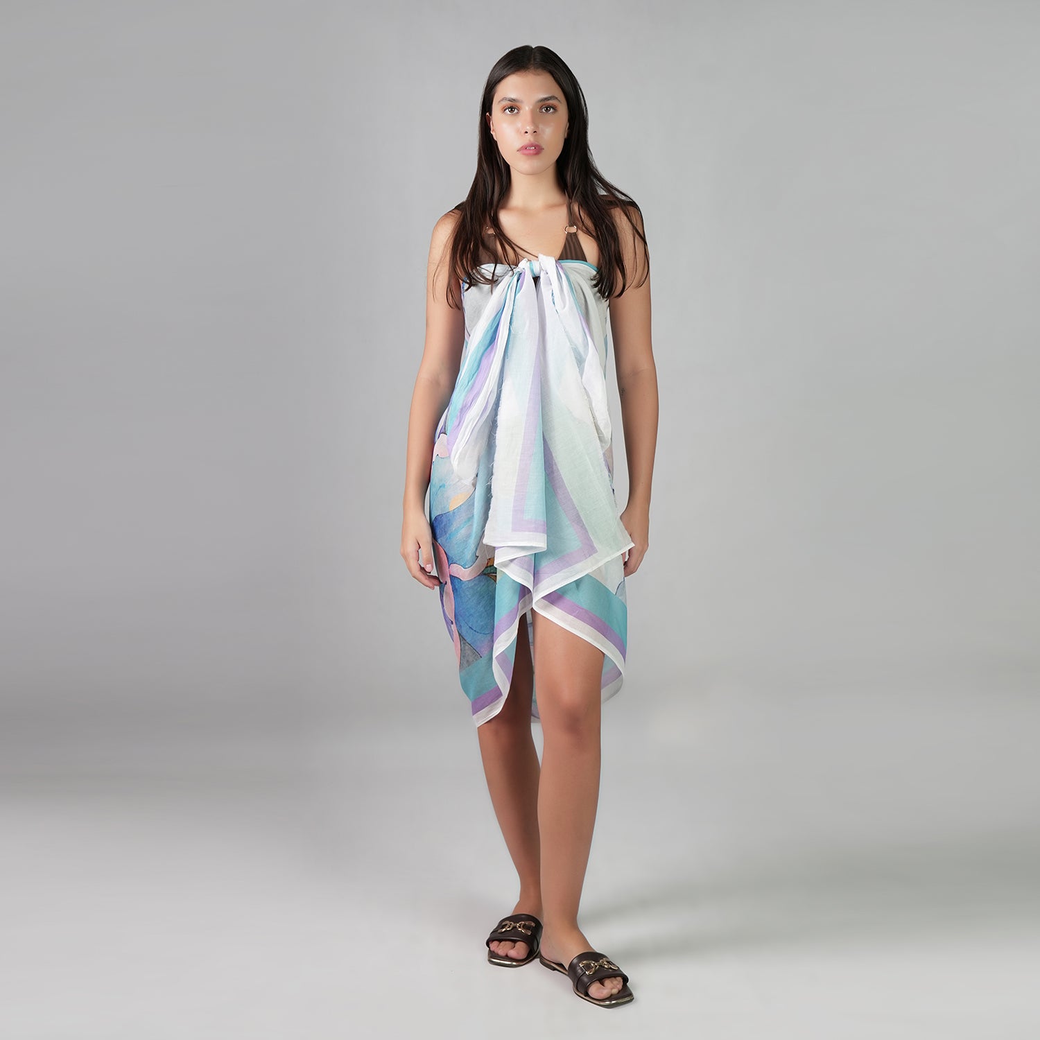Fleur Botanical Print Resort Cotton Sarong