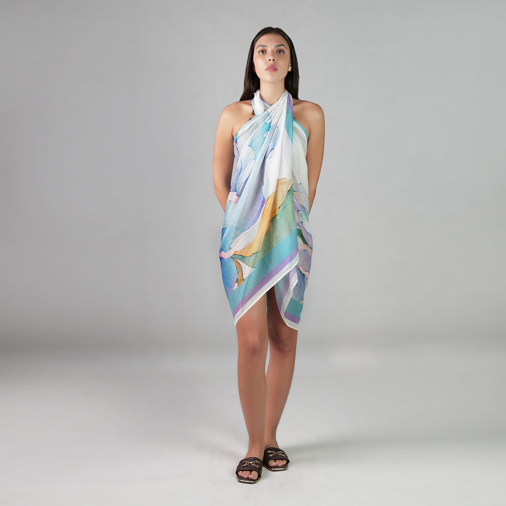 Fleur Botanical Print Resort Cotton Sarong