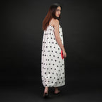One Polka Dot Spaghetti Strap Maxi Dress - Red,Black & White