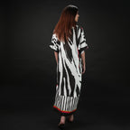 Into The Wild Zebra Print Long Kaftan Dress With Side Slit