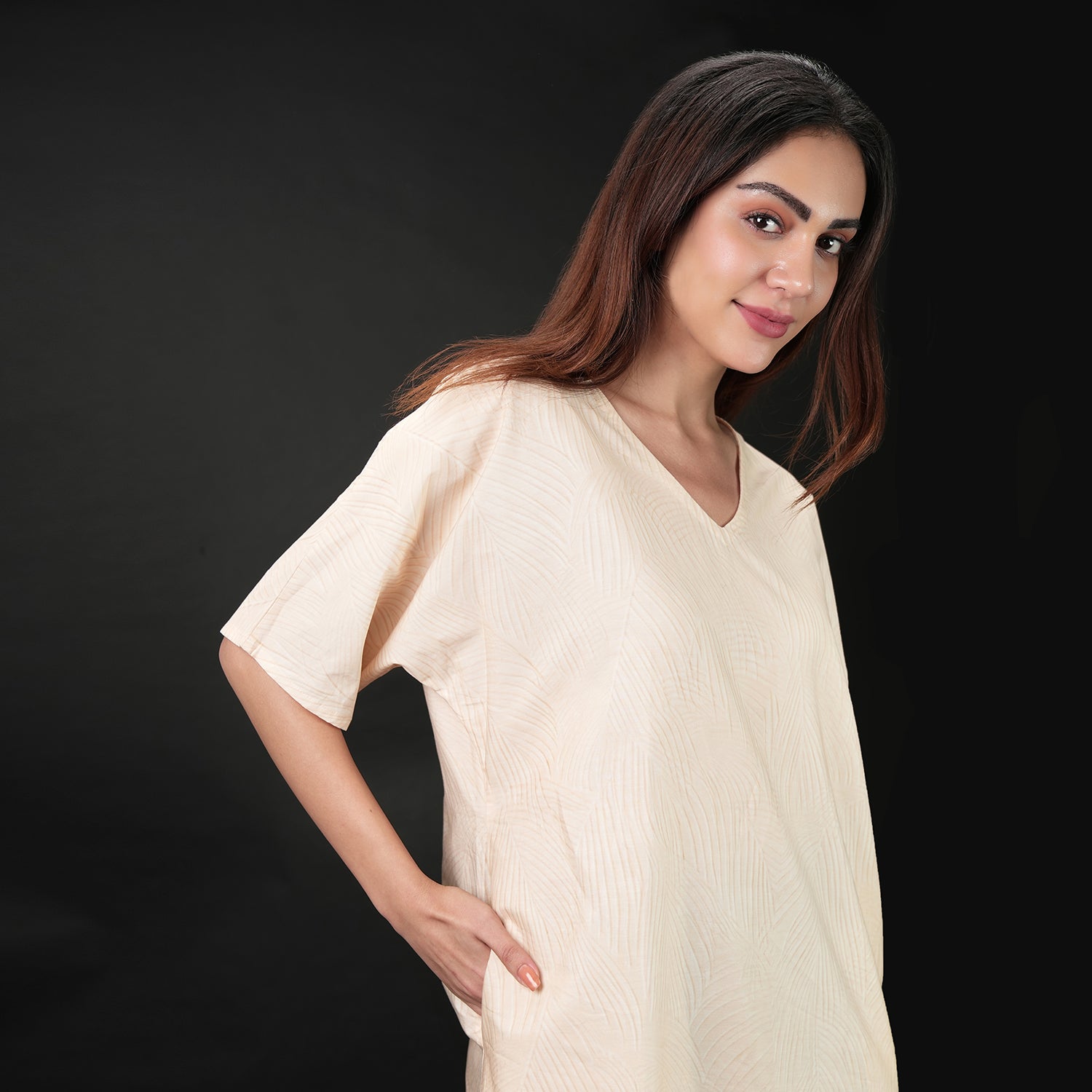 Beyond The Horizon Long Kaftan Dress With Pockets