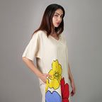No.3 Floral Art Long Kaftan Dress