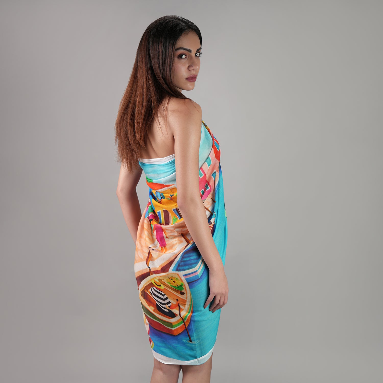 Mediterranean Picnic Resort Cotton Sarong - Multicolour