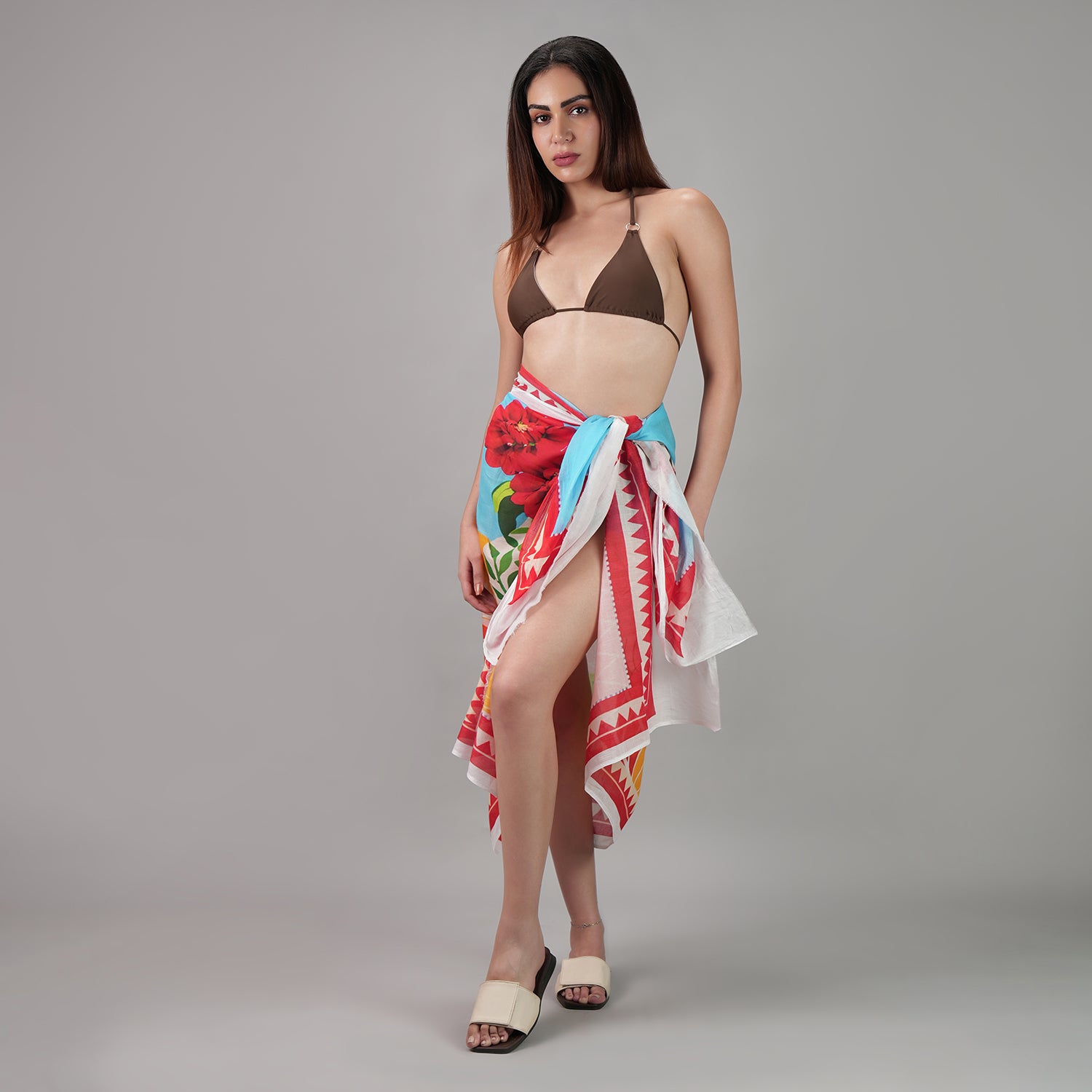 Mediterranean Escape Resort Cotton Sarong -  Multicolour