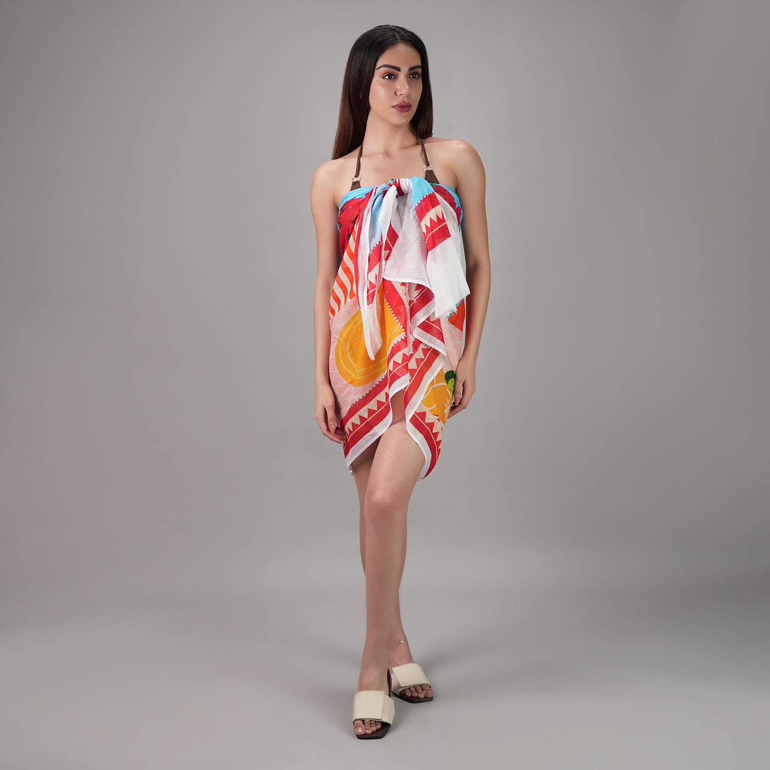 Mediterranean Escape Resort Cotton Sarong -  Multicolour