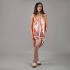 Peach Blossom Floral Resort Cotton Sarong - Peach & Multicolour