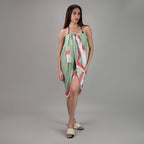 Sage Bloom Resort Cotton Sarong - Seagreen & Multicolour