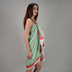 Sage Bloom Resort Cotton Sarong - Seagreen & Multicolour
