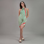 Sage Bloom Resort Cotton Sarong - Seagreen & Multicolour
