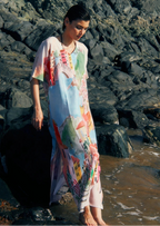 La Riviera Multicolor Long Kaftan With Side Slits