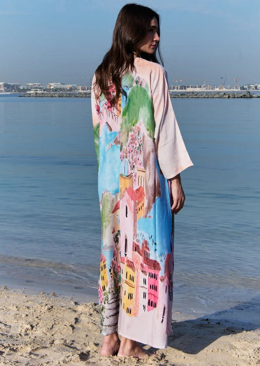 La Riviera Multicolor Long Kimono