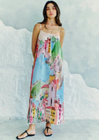 La Riviera Multicolor Spaghetti Strap Maxi Dress